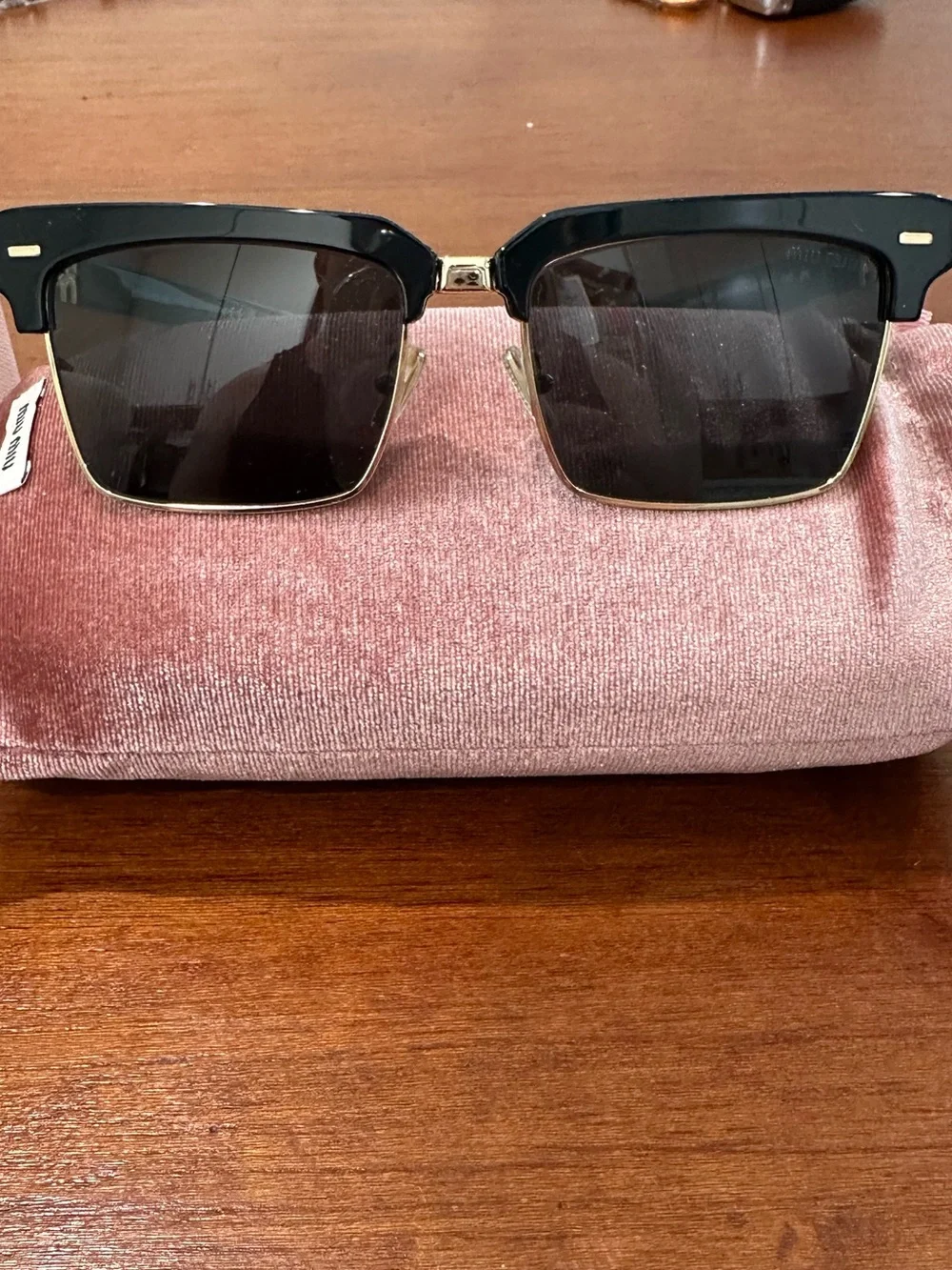 Miu Miu Black Sunglasses with Pink Case